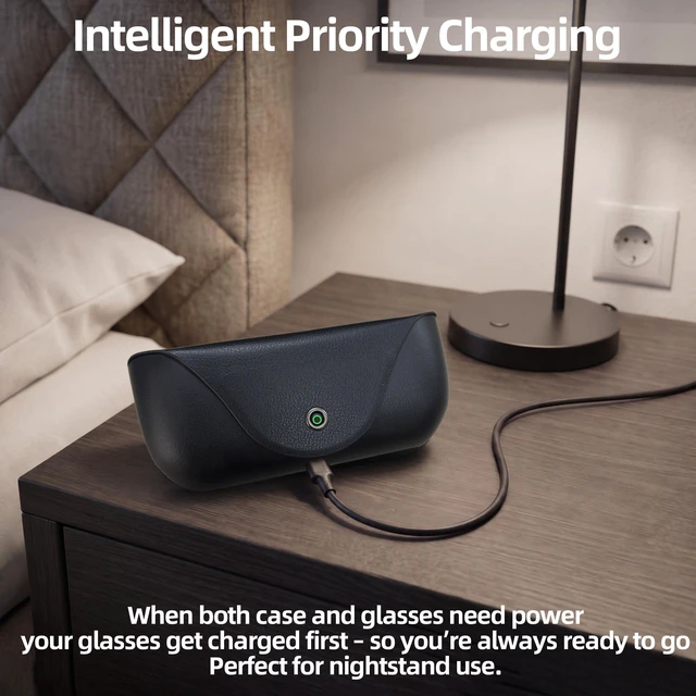 Alt view image 6 of 7 - Portable Glasses Charging Case Compatible with Ra-y-Ban Me-ta Oa-kley HSTN 3000mAh Wireless Charger Replacement with LED Indicator for Travel Outdoor Sports