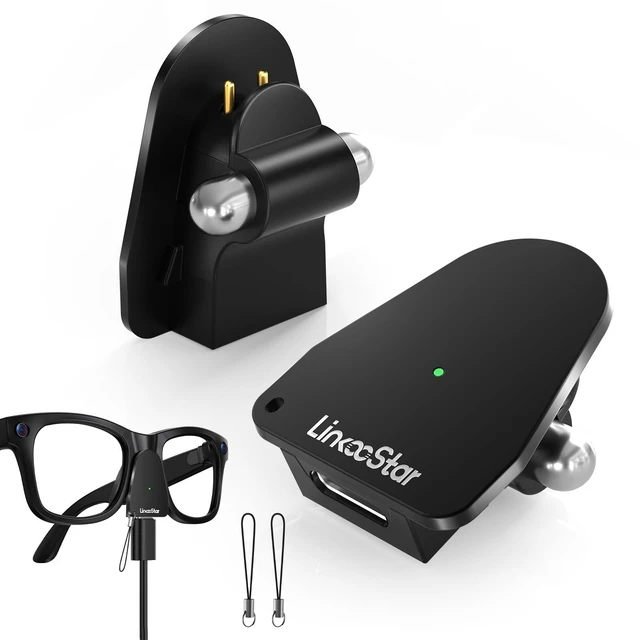 Main image of 2Pack Charging Adapter for RayBan Meta Smart Glasses Charger (Gen1 & Gen2) Wayfarer/Skyler/Headliner and Oakley Meta HSTN, Portable USB C Charger Adapter Connector for Ray ban Meta Glasses Accessories