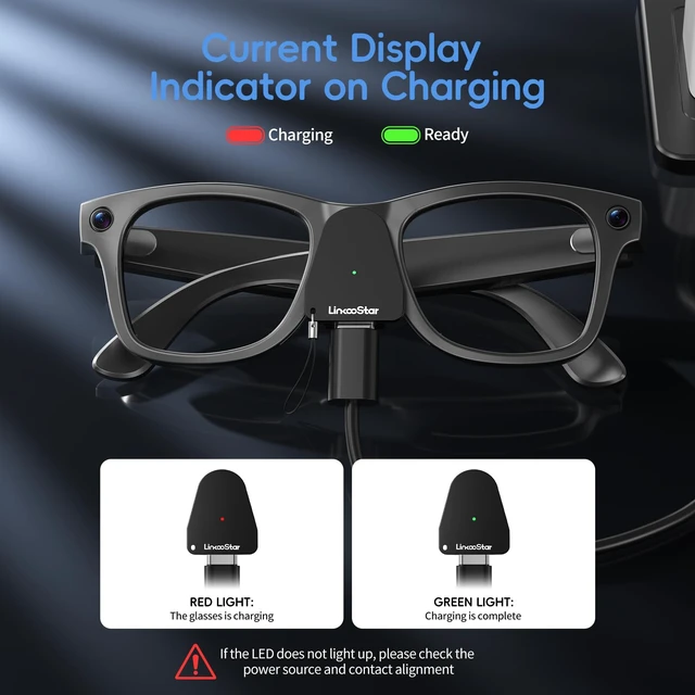 Alt view image 5 of 6 - 2Pack Charging Adapter for RayBan Meta Smart Glasses Charger (Gen1 & Gen2) Wayfarer/Skyler/Headliner and Oakley Meta HSTN, Portable USB C Charger Adapter Connector for Ray ban Meta Glasses Accessories