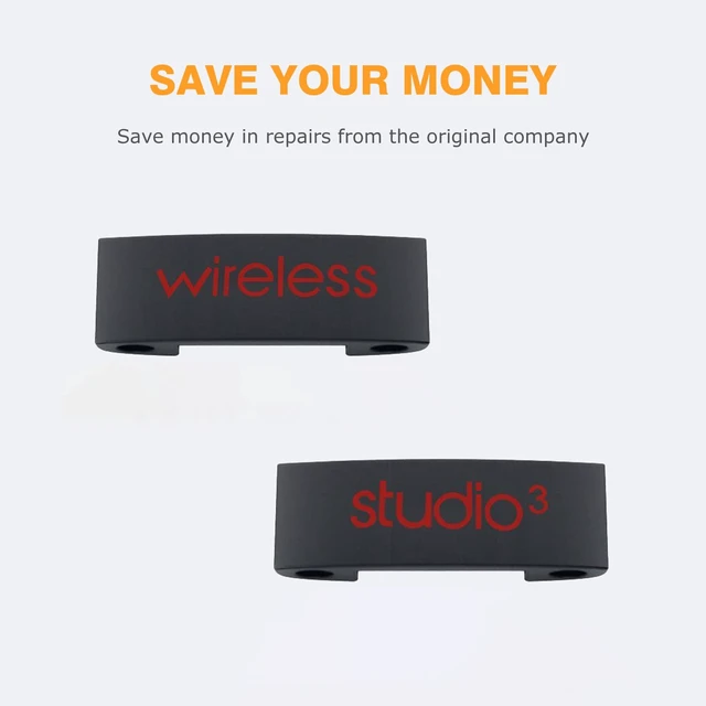 Alt view image 4 of 6 - Studio 3 Replacement Parts as Same as the OEM Accessories Hinge Durable Repait Kit Compatible with Beats Studio3 (A1914), Studio2 Wired/Wireless, Studio Pro (A2924) Headphones (Defiant Black-Red)