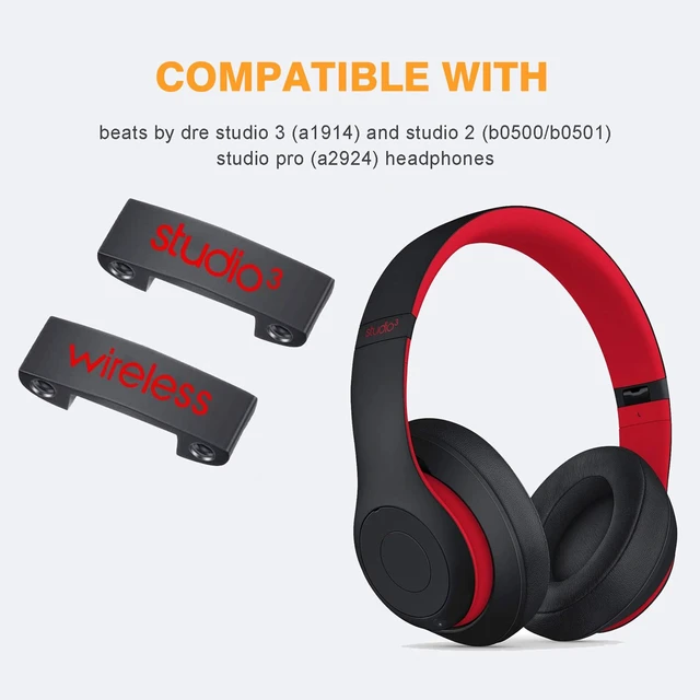Alt view image 5 of 6 - Studio 3 Replacement Parts as Same as the OEM Accessories Hinge Durable Repait Kit Compatible with Beats Studio3 (A1914), Studio2 Wired/Wireless, Studio Pro (A2924) Headphones (Defiant Black-Red)