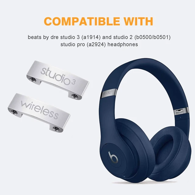 Alt view image 5 of 6 - Studio 3 Hinge Replacement Parts as Same as the OEM Accessories Durable Repair Kit Compatible with Beats by Dre Studio3 (A1914), Studio2 Wired/Wireless, Studio Pro (A2924) Headphones (Silver)