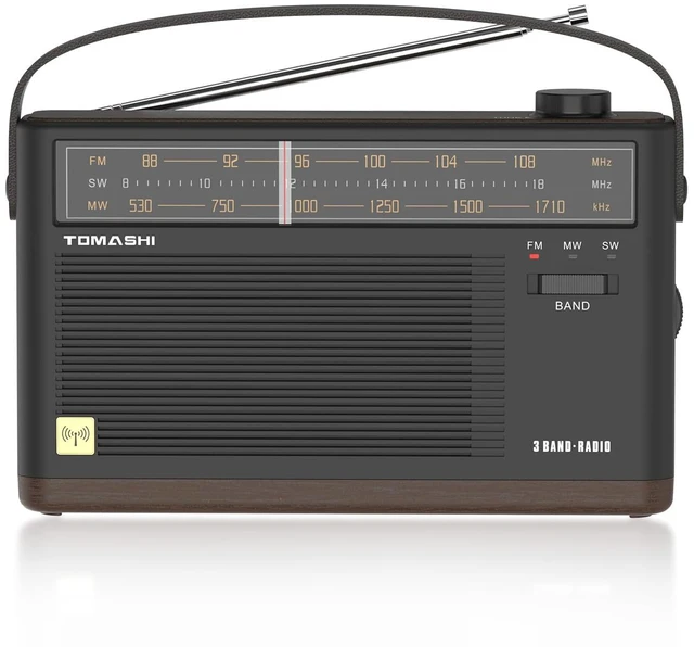 Main image of Portable AM FM SW Radio, Retro Transistor Radio, Type-C Charging Rechargeable & AC powered: Headphone jack and LED indicator make listening convenient at home, while traveling or outdoors