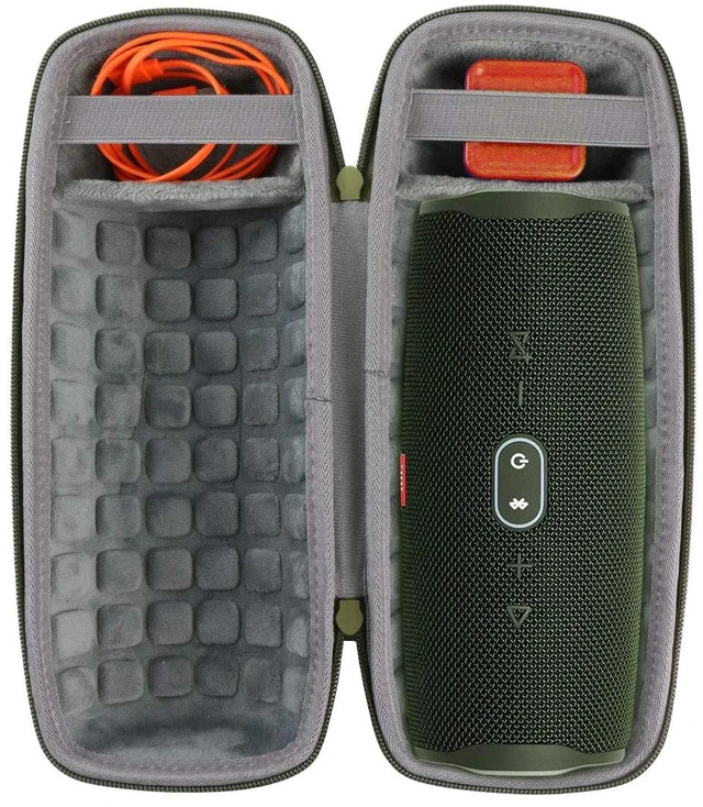 Alt view image 2 of 7 - Hard Travel Case Replacement for JBL Charge 4 /Replacement for JBL Charge 5 Waterproof Bluetooth Speaker (Green Case)