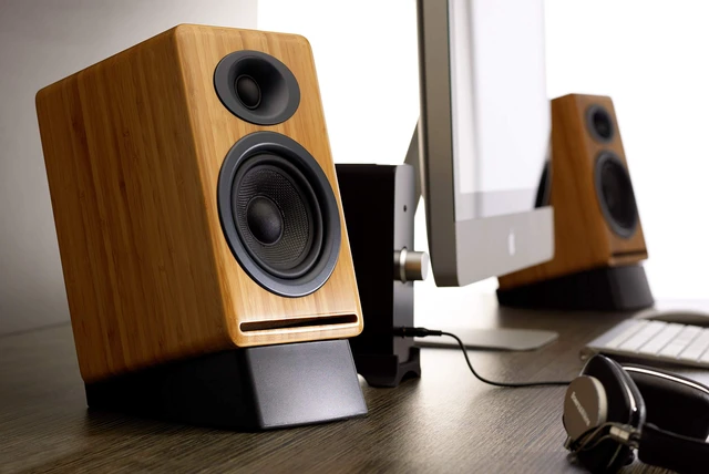 Alt view image 2 of 2 - DS2 Desktop Speaker Stands Silicone Rubber Isolation Stands for Bookshelf Speakers, Studio Monitors and Computer Speakers - Black