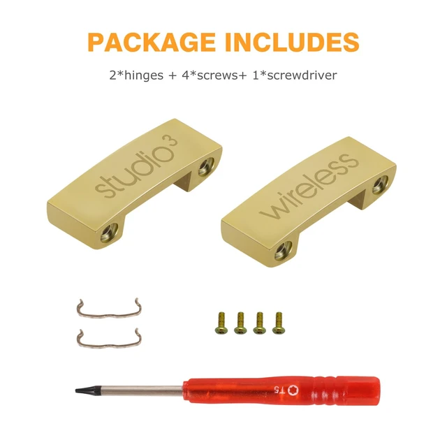 Alt view image 6 of 6 - Studio 3 Hinge as Same as the OEM Replacement Parts Accessories Durable Repair Kit Compatible with Beats by Dre Studio3 (A1914) and Studio2 Wired/Wireless, Studio Pro (A2924) Headphones (Gold)