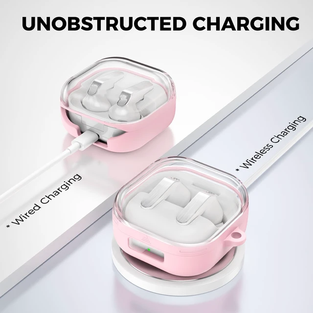Alt view image 5 of 7 - for Samsung Galaxy Buds 4 Pro Case Cover with Magnetic Safety Lock Hard Shell Shockproof Protective Magnetic Case for Galaxy Buds 4 Earbuds 2026 with Cleaner Kit & Carabiner, Pink