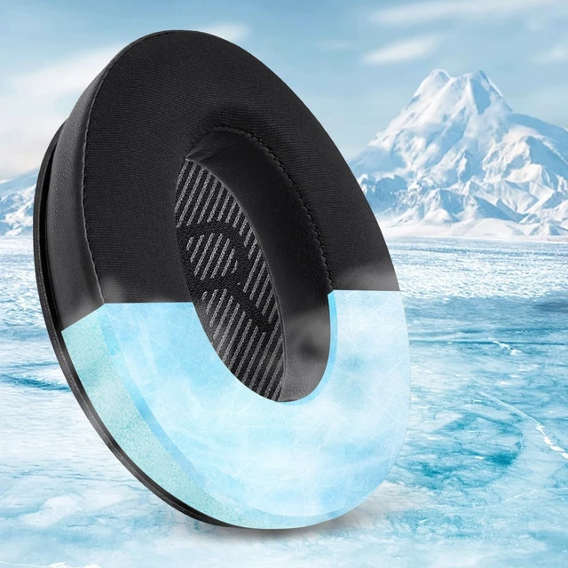 Alt view image 6 of 7 - Replacement Ear Pads for Bose QC35 & QC35 ii, Cooling Black Earpads for Bose QuietComfort 35ii 35 Headphones, Protein Leather, Noise Isolation Memory Foam