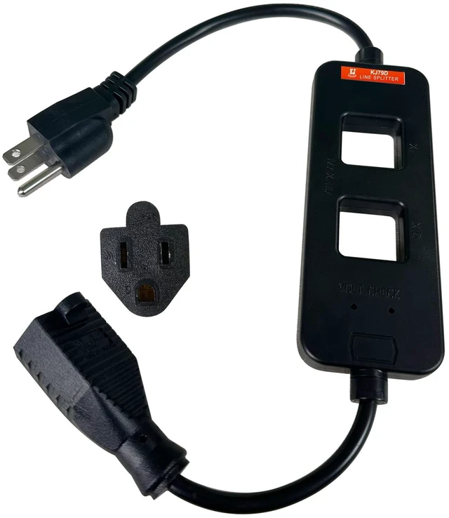 Main image of 2Pcs KJ79D AC Line Splitter Line Splitter for Clamp Meter, 10x Measurement, 15A Max Current, for US Outlets(Black) (KJ79D black 1pcs)
