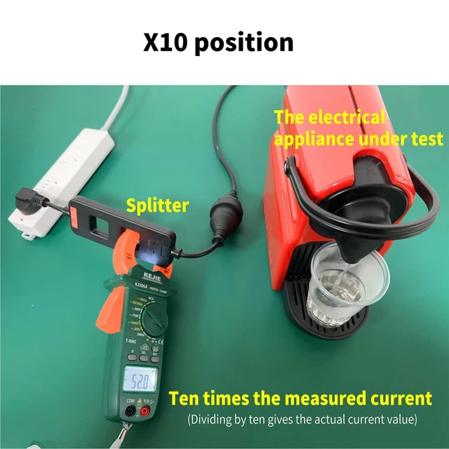 Alt view image 4 of 6 - 2Pcs KJ79D AC Line Splitter Line Splitter for Clamp Meter, 10x Measurement, 15A Max Current, for US Outlets(Black) (KJ79D black 1pcs)