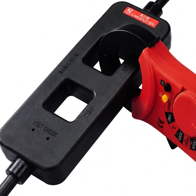 Alt view image 6 of 6 - 2Pcs KJ79D AC Line Splitter Line Splitter for Clamp Meter, 10x Measurement, 15A Max Current, for US Outlets(Black) (KJ79D black 1pcs)
