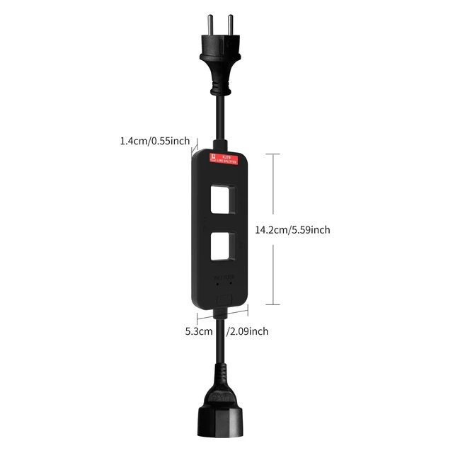 Alt view image 5 of 6 - 2Pcs KJ79D AC Line Splitter Line Splitter for Clamp Meter, 10x Measurement, 15A Max Current, for US Outlets(Black) (KJ79D black 1pcs)