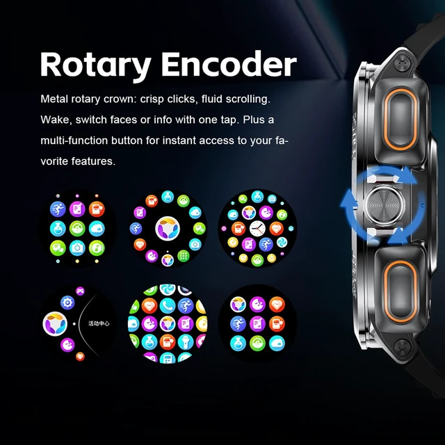 Alt view image 5 of 7 - Smart Watch with Earbuds for Men and Women,+ Metal Band Compass & FlashLight, Heart Rate Monitor Smartwatch, BT Calling, 100+ Sports Modes, Fitness Tracker, Android iOS Compatible