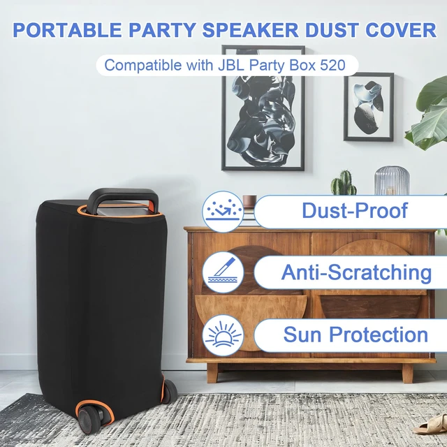 Alt view image 6 of 7 - Dust Cover for JBL PartyBox 520 Portable Party Speaker Stretch Dust Case Sleeve for Home or Outdoor