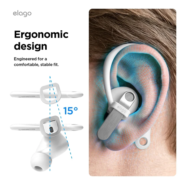 Alt view image 4 of 7 - Ear Hooks for Galaxy Buds 4 Pro Earbuds Accessories, Anti-Slip, Ergonomic Design, Comfortable Fit (White)
