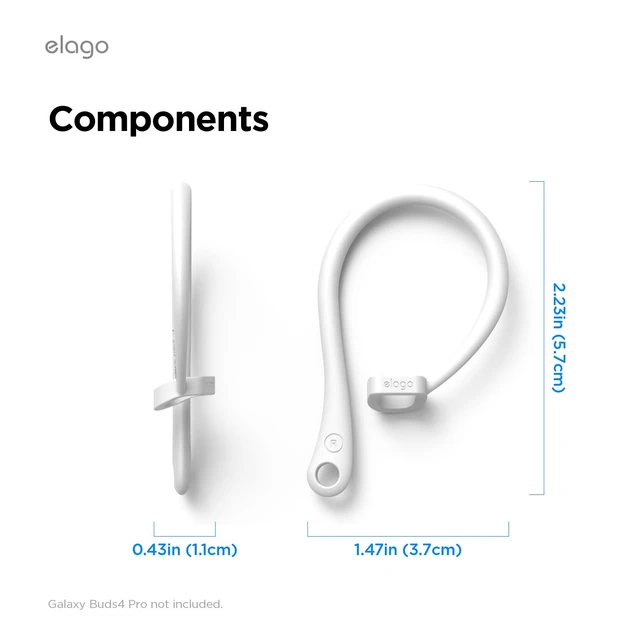 Alt view image 7 of 7 - Ear Hooks for Galaxy Buds 4 Pro Earbuds Accessories, Anti-Slip, Ergonomic Design, Comfortable Fit (White)