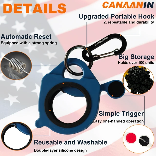 Alt view image 4 of 7 - Zip Tie Holder Cable Tie Holder Heavy-Duty Colored Upgraded for Tool Belt Electrician Tool Tradie Bits Organized Strong Efficient Storage Reusable Portable 8 Pack (Blue)