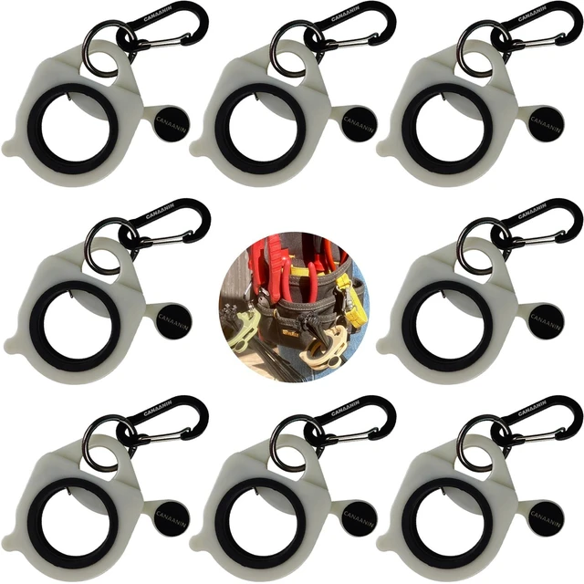 Main image of Zip Tie Holder Cable Tie Holder Colorful Portable Safe Efficient Organizer for Tradie Bits Cable Tie Zip Ties Reusable One-Hand Access Auto-Reset 8 Pack (White)