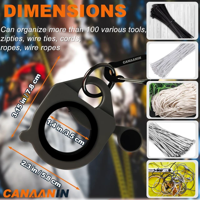 Alt view image 6 of 7 - Zip Tie Holder Cable Tie Holder Colorful Portable Safe Efficient Organizer for Tradie Bits Cable Tie Zip Ties Reusable One-Hand Access Auto-Reset 8 Pack (White)