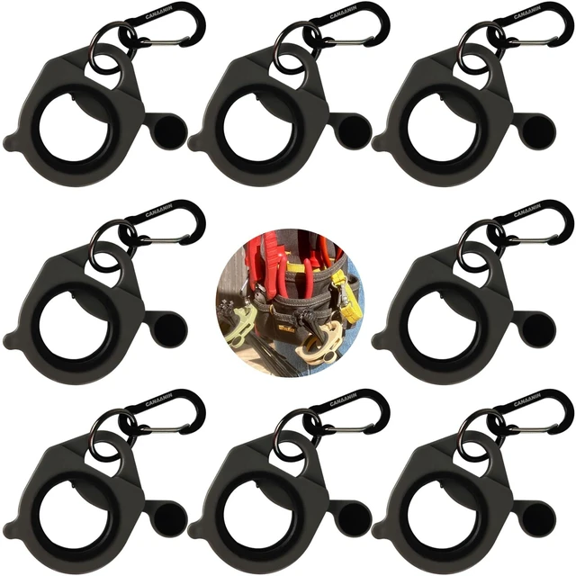 Main image of Zip Tie Holder Cable Tie Holder Colorful Portable Safe Efficient Organizer for Tradie Bits Cable Tie Zip Ties Reusable One-Hand Access Auto-Reset 8 Pack (Gray)