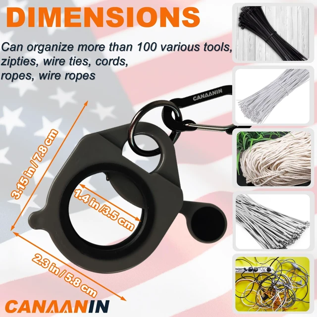 Alt view image 6 of 7 - Zip Tie Holder Cable Tie Holder Colorful Portable Safe Efficient Organizer for Tradie Bits Cable Tie Zip Ties Reusable One-Hand Access Auto-Reset 8 Pack (Gray)