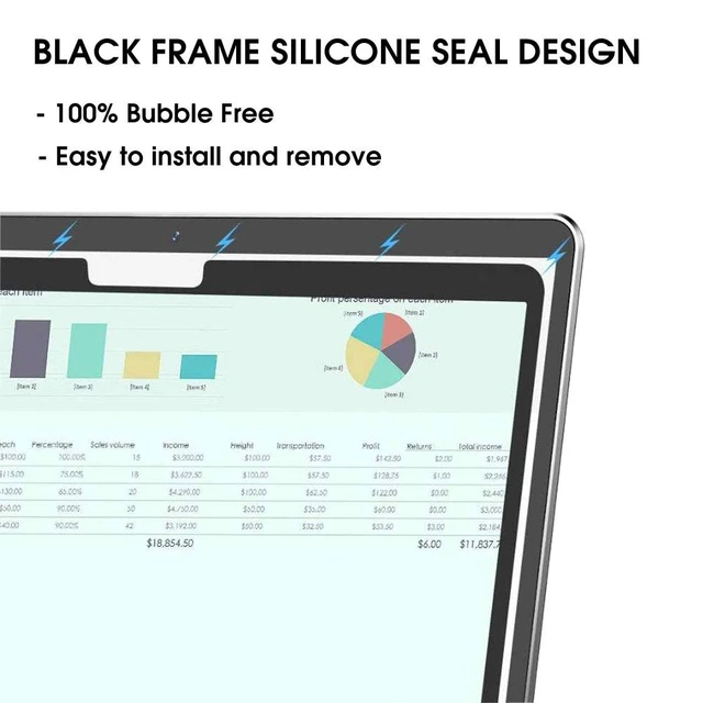 Alt view image 2 of 6 - Screen Protector for MacBook Pro 13 Inch (2016-2022, M1/M2) / MacBook Air 13 Inch (2018-2020, M1), Anti Blue Light and Anti-Glare, Anti-Fingerprint, Easy to Install, Relieve Eye Strain