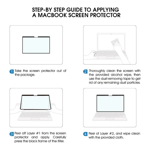 Alt view image 6 of 6 - Screen Protector for MacBook Pro 13 Inch (2016-2022, M1/M2) / MacBook Air 13 Inch (2018-2020, M1), Anti Blue Light and Anti-Glare, Anti-Fingerprint, Easy to Install, Relieve Eye Strain