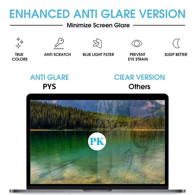 Alt view image 4 of 6 - Screen Protector for MacBook Pro 13 Inch (2016-2022, M1/M2) / MacBook Air 13 Inch (2018-2020, M1), Anti Blue Light and Anti-Glare, Anti-Fingerprint, Easy to Install, Relieve Eye Strain