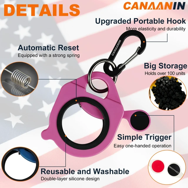 Alt view image 4 of 7 - Zip Tie Holder Cable Tie Holder Heavy-Duty Colored Upgraded for Tool Belt Electrician Tool Tradie Bits Organized Strong Efficient Storage Reusable Portable 8 Pack (Pink)
