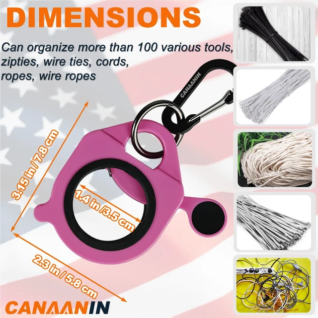 Alt view image 6 of 7 - Zip Tie Holder Cable Tie Holder Heavy-Duty Colored Upgraded for Tool Belt Electrician Tool Tradie Bits Organized Strong Efficient Storage Reusable Portable 8 Pack (Pink)
