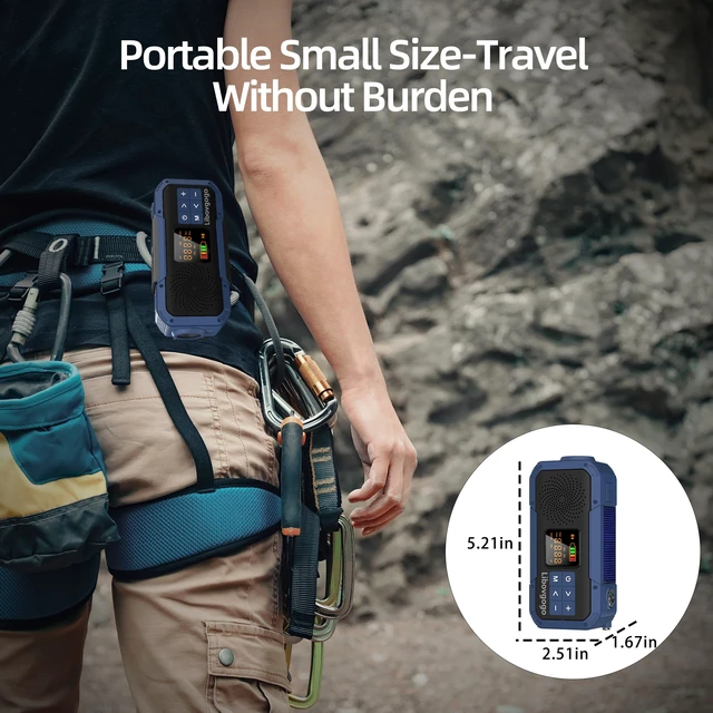 Alt view image 3 of 7 - Emergency Weather Radio with IPX5 Waterproof Portable Bluetooth Speaker,USB-C Solar Hand Crank,NOAA Alarm AM FM Radio,Flashlight,SOS Alarm,2000mAh Cell Phone Charger for Camping and Survival (Blue)