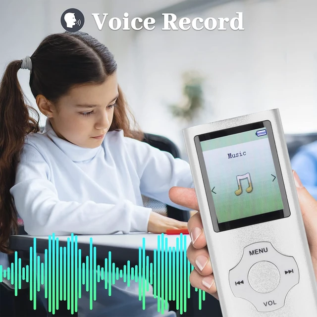 Alt view image 2 of 7 - 128GB MP3 MP4 Player with Bluetooth and WiFi, Portable Lossless Sound MP3, HiFi Sound 1.8in Color Screen, Expandable Portable Video Music Player with Electronic Book Voice Record (Silver)