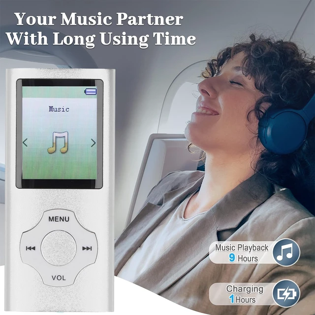Alt view image 6 of 7 - 128GB MP3 MP4 Player with Bluetooth and WiFi, Portable Lossless Sound MP3, HiFi Sound 1.8in Color Screen, Expandable Portable Video Music Player with Electronic Book Voice Record (Silver)
