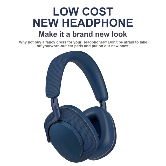 Alt view image 3 of 7 - PX7 Replacement Ear Pads Protein Leather Ear Cushions Compatible with Bowers & Wilkins PX7 PX8 S2 Wireless Noise-Cancelling Headphones Earmuffs Noise Isolation Memory Foam Earpads Earmuffs, Blue