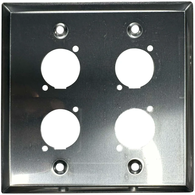 Alt view image 2 of 6 - XLR Wall Plate Blank and XLR Panel Combo - Perfect for Professional Audio Setups in Studios, Theaters, and Conference Rooms - Easy to Install and Durable Design (4 Port Stainless Steel)
