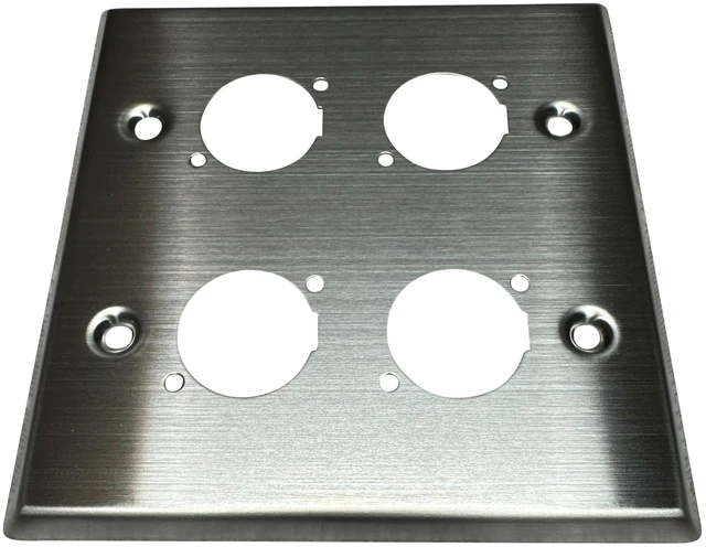 Alt view image 6 of 6 - XLR Wall Plate Blank and XLR Panel Combo - Perfect for Professional Audio Setups in Studios, Theaters, and Conference Rooms - Easy to Install and Durable Design (4 Port Stainless Steel)