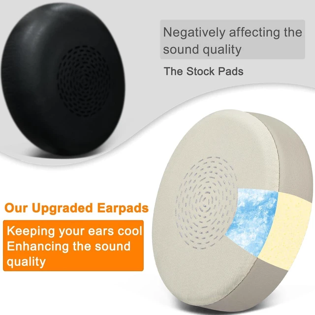 Alt view image 6 of 7 - Cooling Gel Earpads Replacement for Jabra Evolve2 75 PC Wireless Headset (Do Not fit Evolve 75), Ear Pads Cushions with Ice Silk Fabric, Noise Isolation Foam - Gold