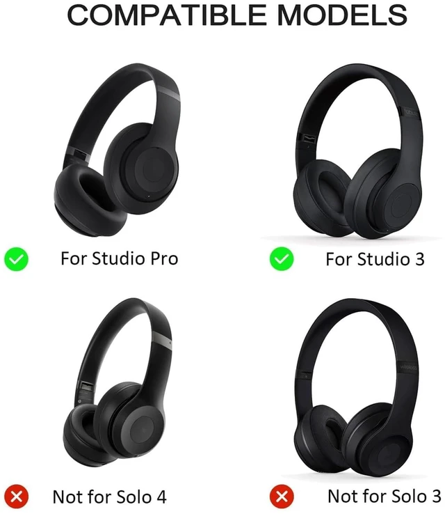 Alt view image 2 of 7 - 2 Sets Studio Pro Headband Replacement Parts & Replacement Hinge Compatible with Beats Studio Pro and Studio 3 Headphones, Studio Pro Replacement Headband Metal Repair Parts (Black)