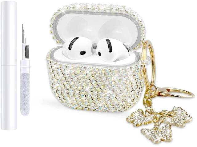 Main image of Glitter Diamond for AirPods 5th/4th Case Cover 2026/2024 (Colorful) Hard TPU Cover for AirPods 5th/4th Generation Case (2026/2024) with Bling Butterfly Keychain and Cleaning Kit for Girls Women