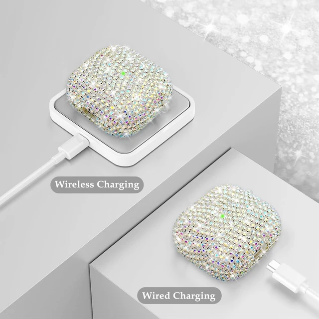 Alt view image 3 of 7 - Glitter Diamond for AirPods 5th/4th Case Cover 2026/2024 (Colorful) Hard TPU Cover for AirPods 5th/4th Generation Case (2026/2024) with Bling Butterfly Keychain and Cleaning Kit for Girls Women