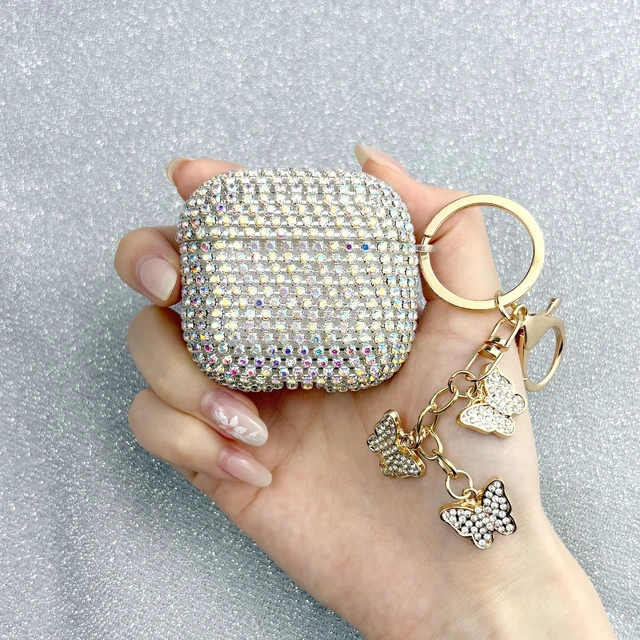 Alt view image 6 of 7 - Glitter Diamond for AirPods 5th/4th Case Cover 2026/2024 (Colorful) Hard TPU Cover for AirPods 5th/4th Generation Case (2026/2024) with Bling Butterfly Keychain and Cleaning Kit for Girls Women