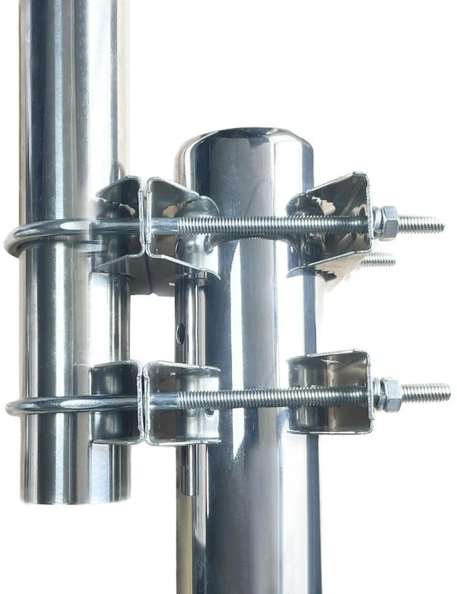Alt view image 2 of 7 - Double U-Bolt Clamp Bracket for Starlink Antenna Mount Pole Adapter Rv Ladder Rail Mount,Universal Yagi/WiFi/DivecTv/Lora/CB Ham Antenna mast Parasol Pipe Rail Mounting Kits,2PCS