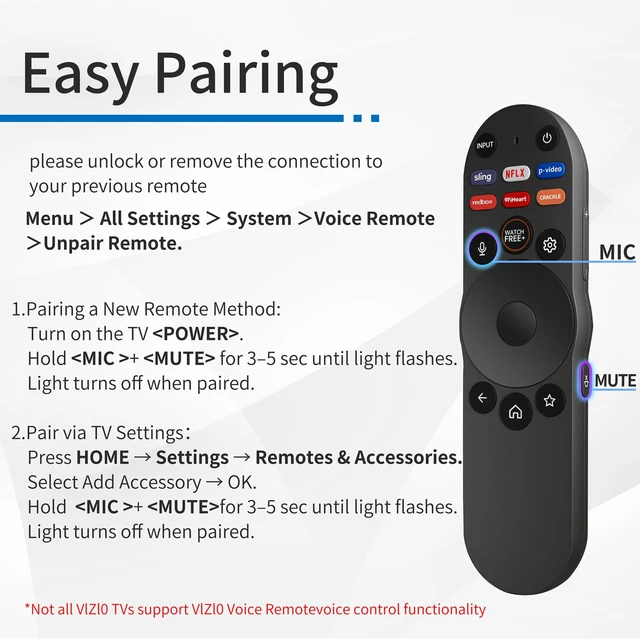 Alt view image 2 of 7 - XRT270 Voice Remote Control Replacement for VIZIO Smart TV Compatible with FHD 4K Quantum Pro SmartCast, D/P/M/V Series TVs, Replacement Remote