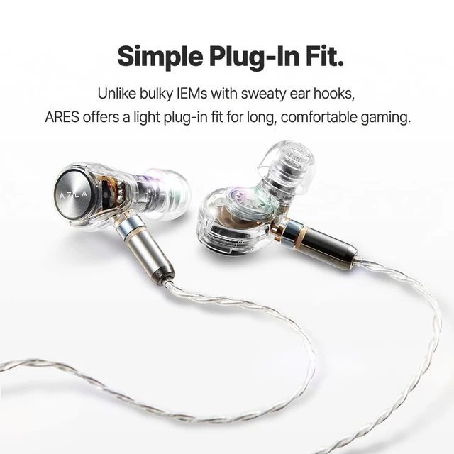 Alt view image 5 of 7 - ARES Clear Gaming Earbuds with Mic for PS5 PC FPS USB-C MMCX IEMs for Gaming, Tuned for FPS Games, Compatible with PS5, XBox, Nintendo Switch, PC, Phone and More