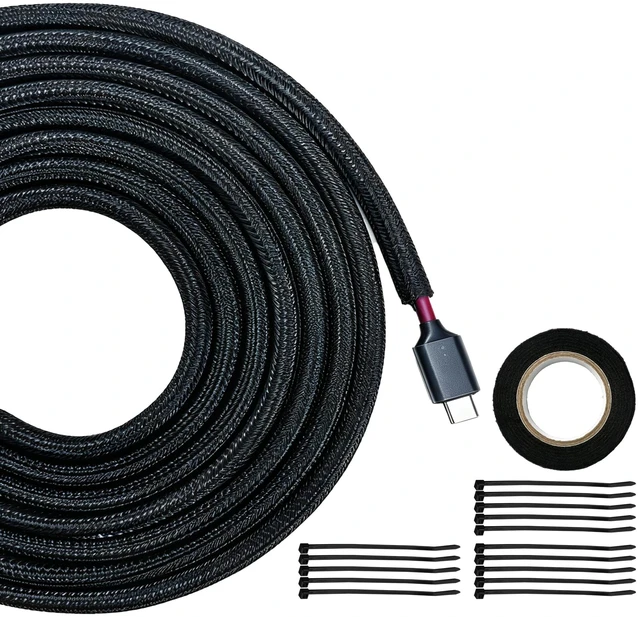 Main image of Braided Wire Loom Tubing, 25ft 1/4in Self-Wrapping Cable Sleeve Cable Sleeves Cord Management, Flexible Cable Management Sleeve, Cold and Heat-Resistant, for Automotive Engine, Home Theater