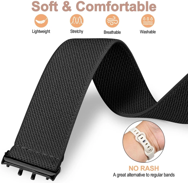 Alt view image 2 of 7 - 5 Pack Stretchy Nylon Compatible with Samsung Galaxy Fit 3 Watch Band, Adjustable Wristbands Sport Strap Loop for Galaxy Fit 3 SM-R390 Smartwatch Accessories - Soft, Lightweight, Elastic
