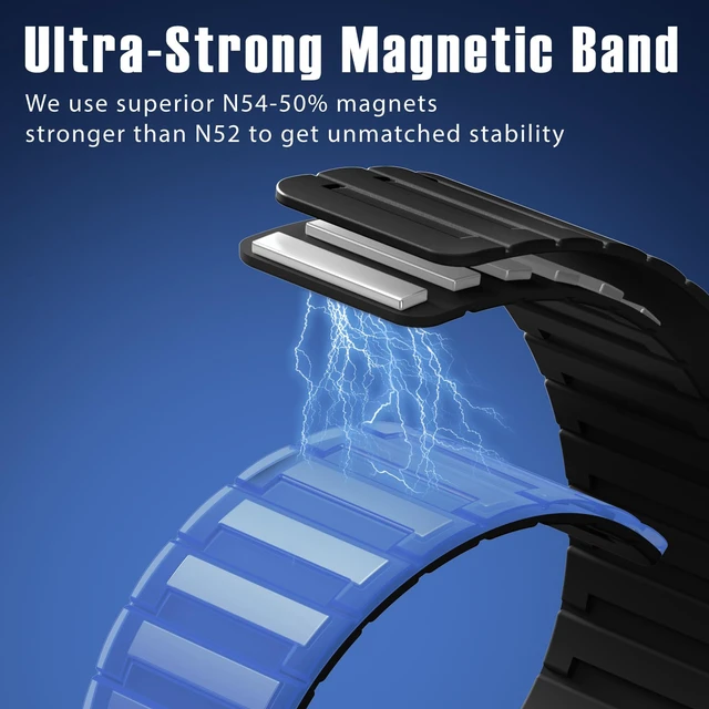 Alt view image 2 of 7 - Magnetic Band Compatible with Fitbit Versa 4 Bands/Versa 3/Sense/Sense 2 Bands for Men Women, Soft Sport Silicone Strong Magnet Waterproof Strap Compatible with Fitbit Smartwatch