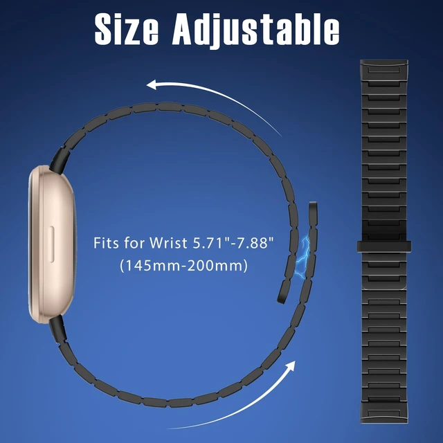 Alt view image 4 of 7 - Magnetic Band Compatible with Fitbit Versa 4 Bands/Versa 3/Sense/Sense 2 Bands for Men Women, Soft Sport Silicone Strong Magnet Waterproof Strap Compatible with Fitbit Smartwatch