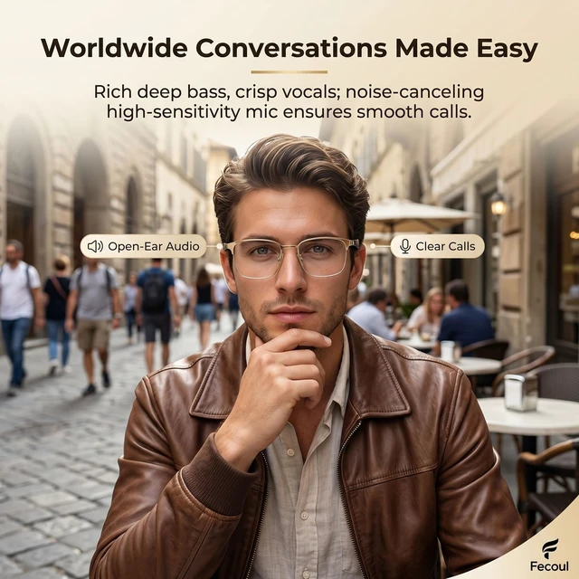Alt view image 5 of 7 - Smart AI Glasses with 164 Languages Translator, Photochromic, Gold