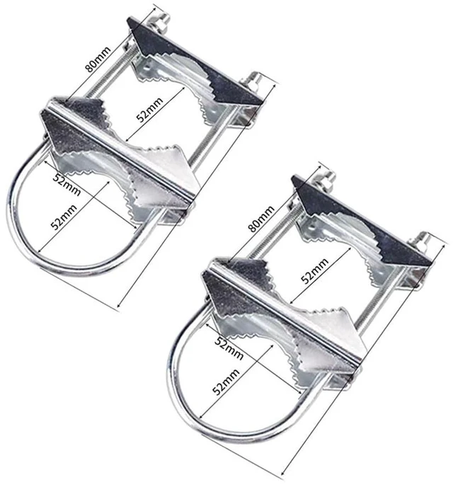 Alt view image 3 of 7 - Double U-Bolt Clamp Bracket for Starlink Antenna Mount Pole Adapter Rv Ladder Rail Mount,Universal Yagi/WiFi/DivecTv/Lora/CB Ham Antenna mast Parasol Pipe Rail Mounting Kits,2PCS
